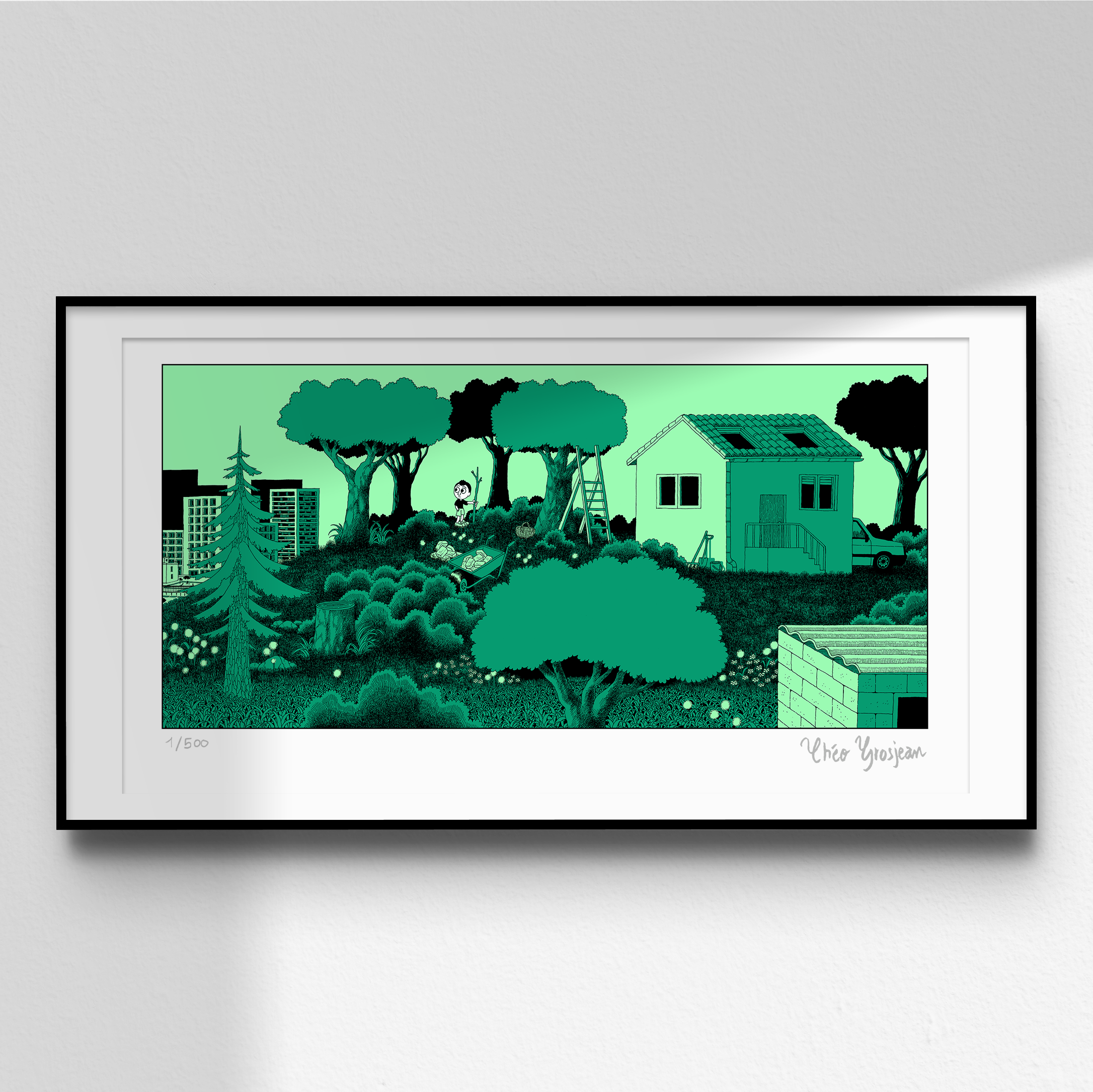 <strong>Le Jardin perdu<br><font color="#FF8000">Tirage numéroté et signé par Théo Grosjean</font></strong>