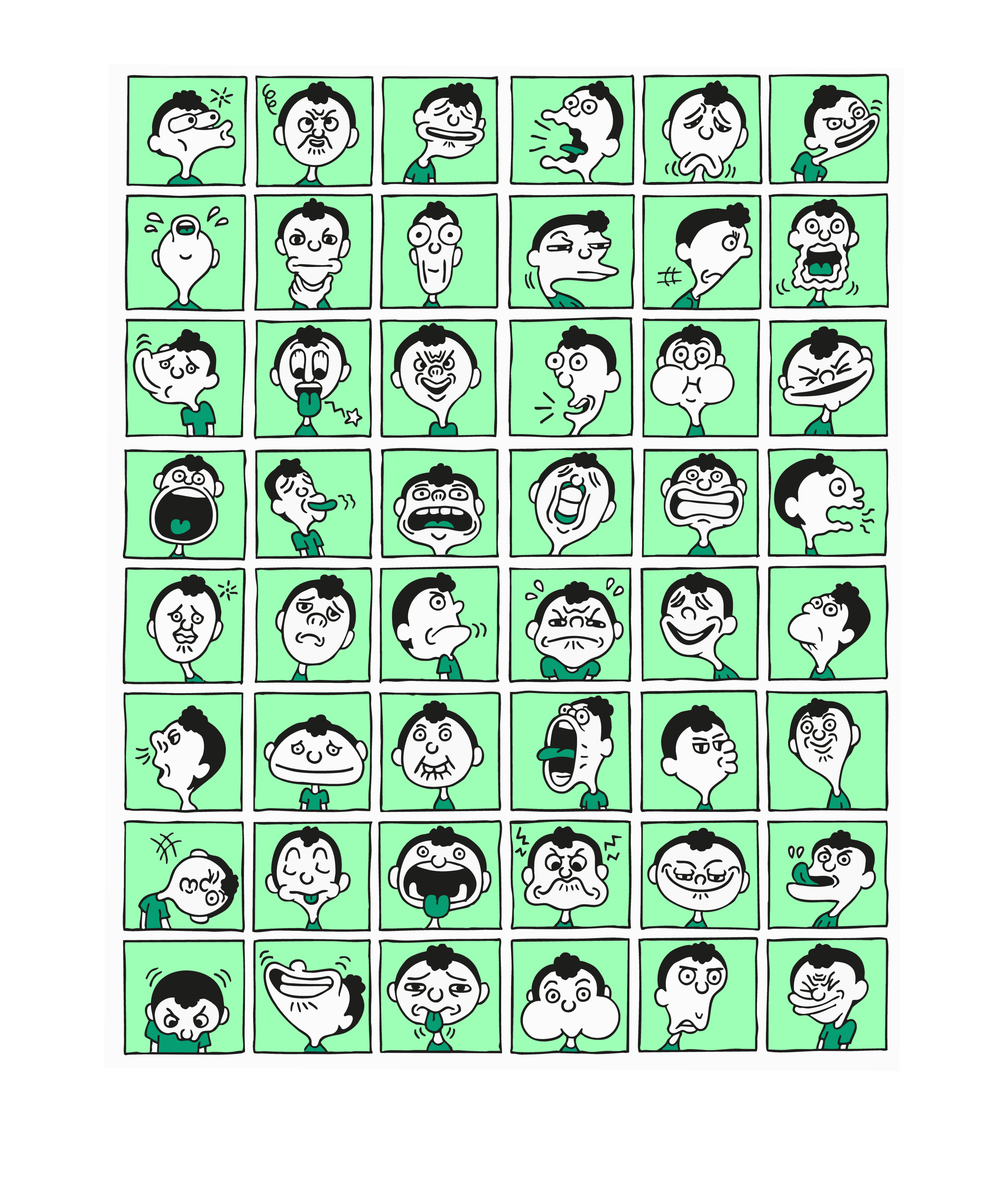 <strong>Les têtes de fou<br><font color="#FF8000">Tirage numéroté et signé par Théo Grosjean</font></strong>